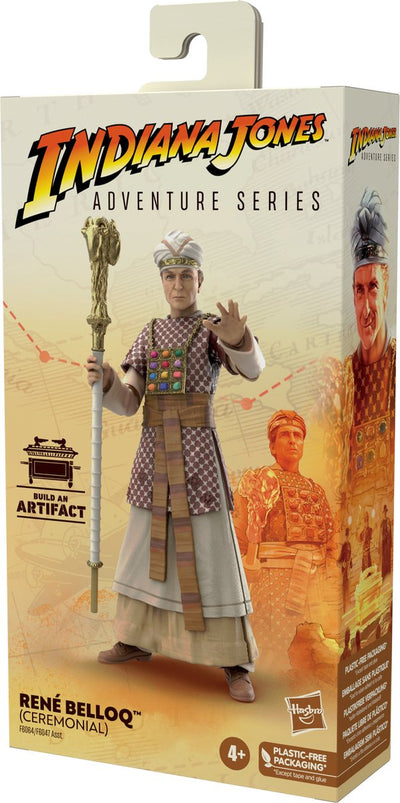 Hasbro indiana jones - rené belloq (cerimoniale) (i predatori dell'arca perduta) action figure serie avventura 15 cm - multicolore