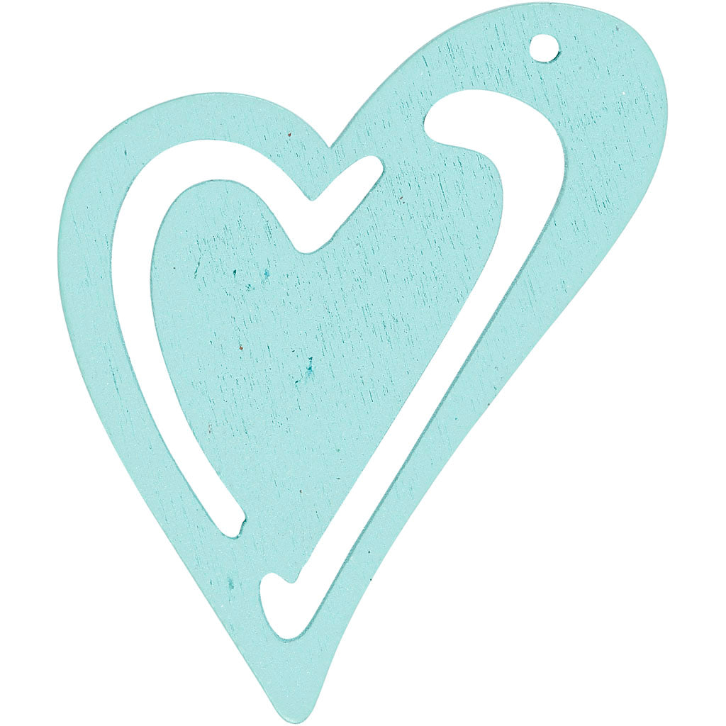 Corazón de empresa Creativ, medidas 55x45 mm, grosor 2 mm, turquesa, 10 piezas 1 caja