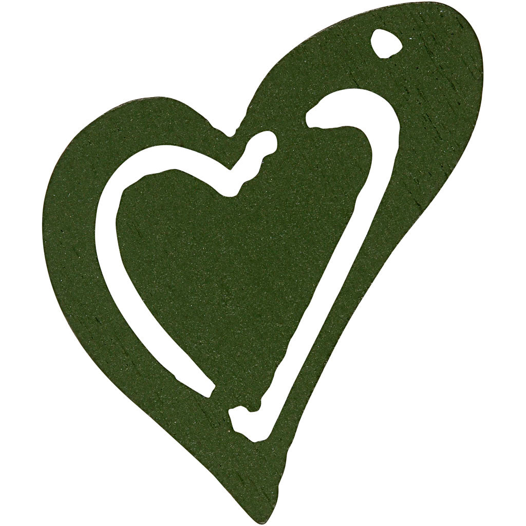 Corazón de empresa Creativ, dimensiones 25x22 mm, grosor 1,7 mm, verde oscuro, 20 piezas 1 caja