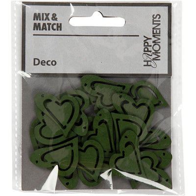 Cuore aziendale Creativ, misura 25x22 mm, spessore 1,7 mm, verde scuro, 20 pezzi 1 scatola