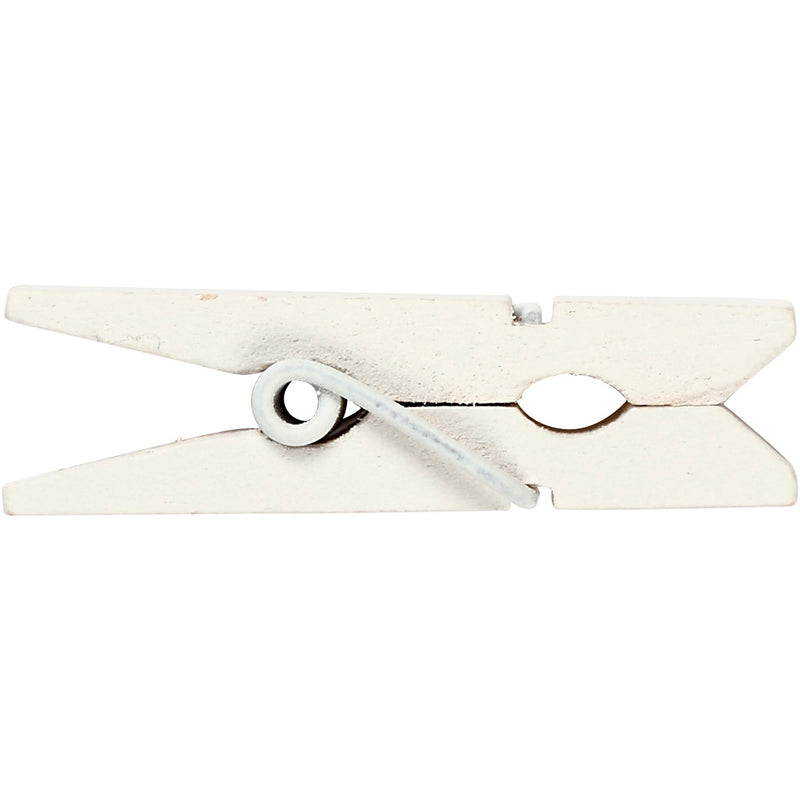 Mini molletta Creativ company, misura 35x7 mm, spessore 9 mm, bianco, 20 pezzi 1 scatola