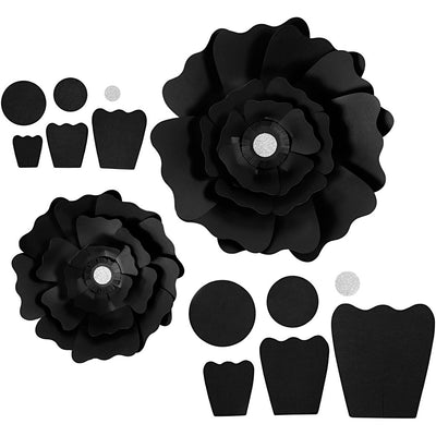 Fiori di carta Creative Company, d 15+25 cm, 230 gr, nero, 2 pezzi 1 scatola