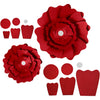 Creativ company flores de papel, d 15+25 cm, 230 gr, rojo, 2 piezas 1 caja