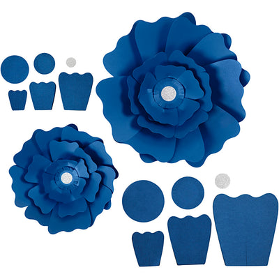 Fiori di carta Creative Company, d 15+25 cm, 230 gr, blu, 2 pezzi 1 scatola