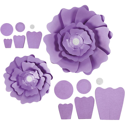 Fiori di carta Creative Company, d 15+25 cm, 230 g, viola, 2 pezzi 1 scatola