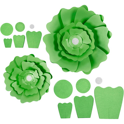 Fiori di carta Creative Company, d 15+25 cm, 230 gr, verde, 2 pezzi 1 scatola