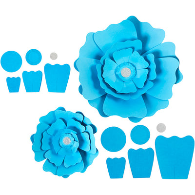 Fiori di carta Creative Company, d 15+25 cm, 230 gr, azzurro, 2 pezzi 1 scatola