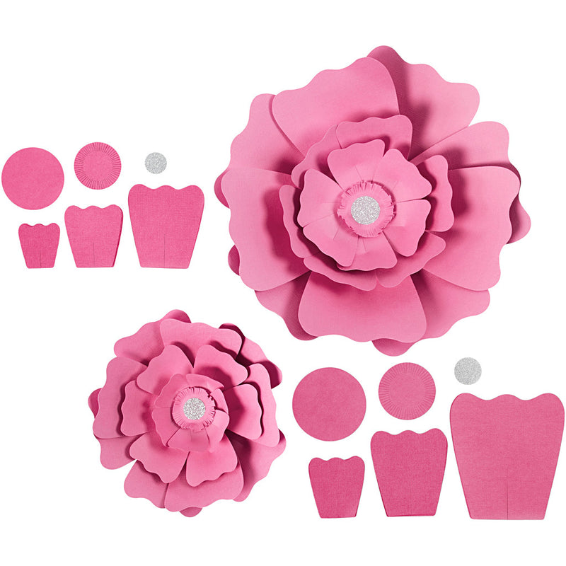 Fiori di carta Creative Company, d 15+25 cm, 230 g, rosso chiaro, 2 pezzi 1 scatola