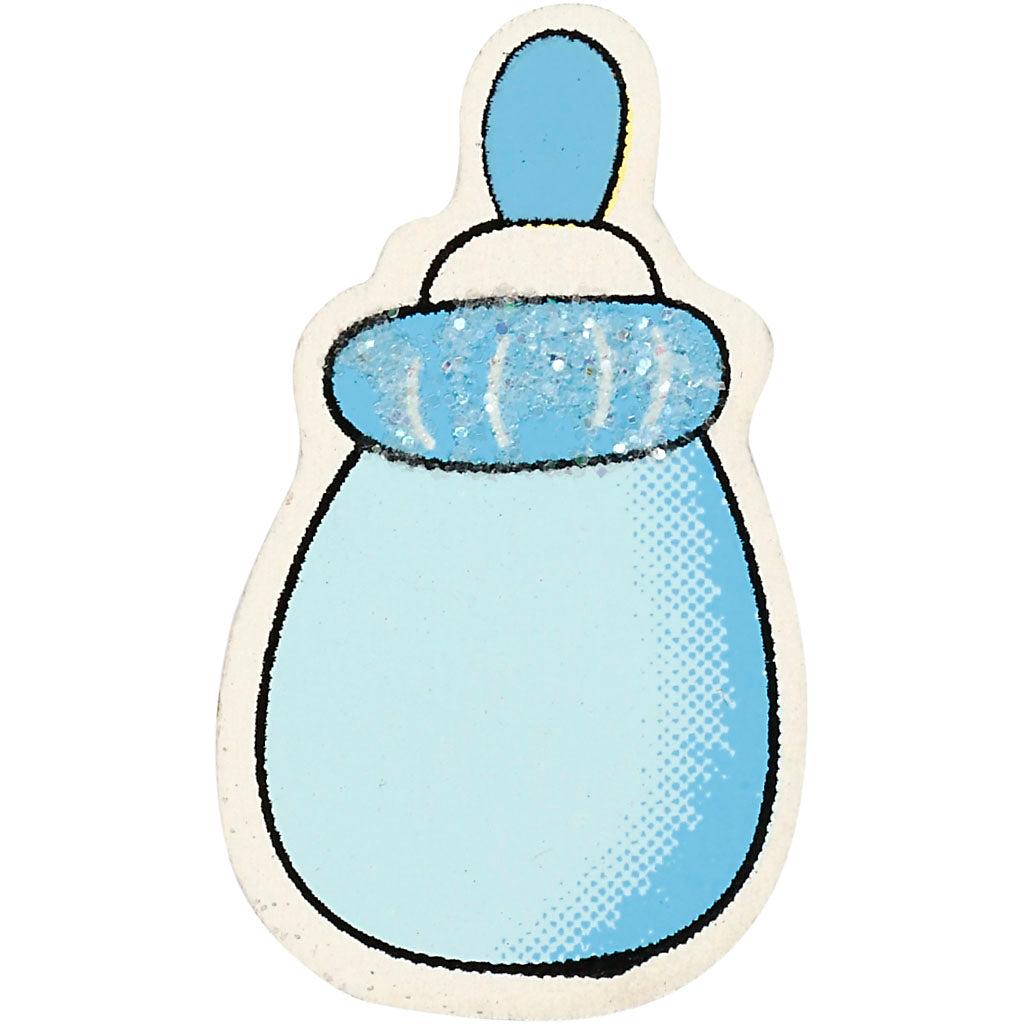 Biberon Creative Company, misura 22x37 mm, spessore 1,7 mm, glitter, azzurro, 10 pezzi 1 scatola