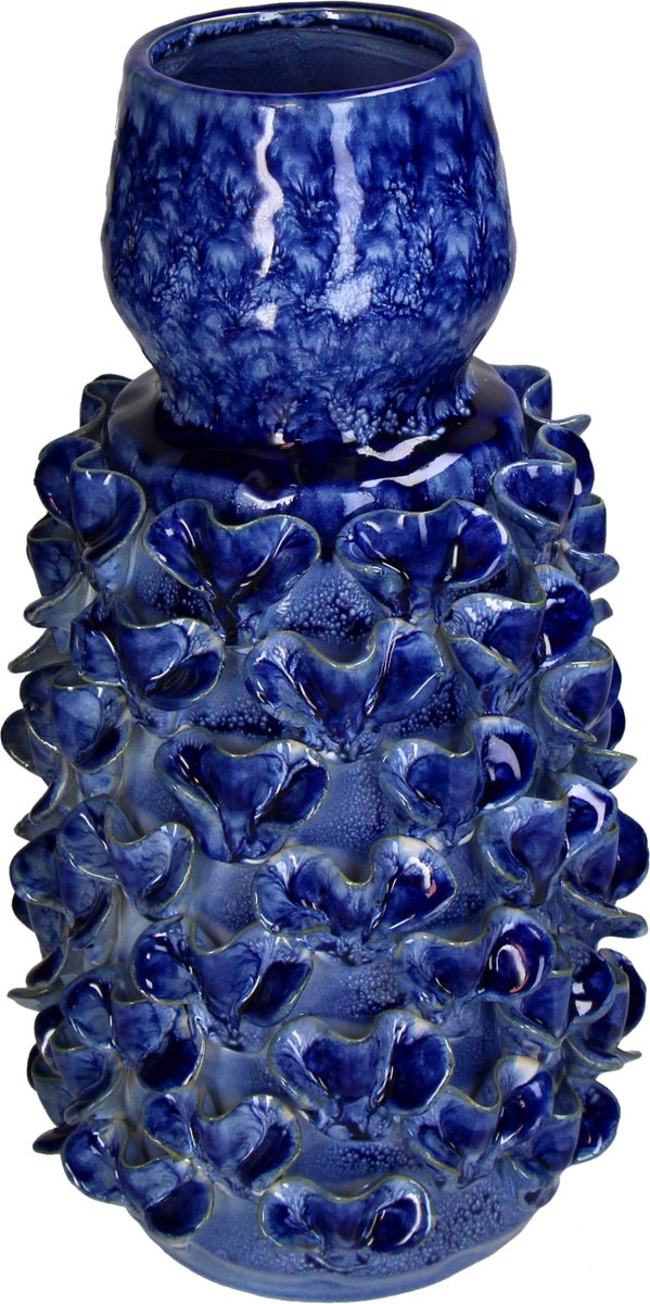 Vaso collezione Hd in terracotta blu 17x17x32,5cm