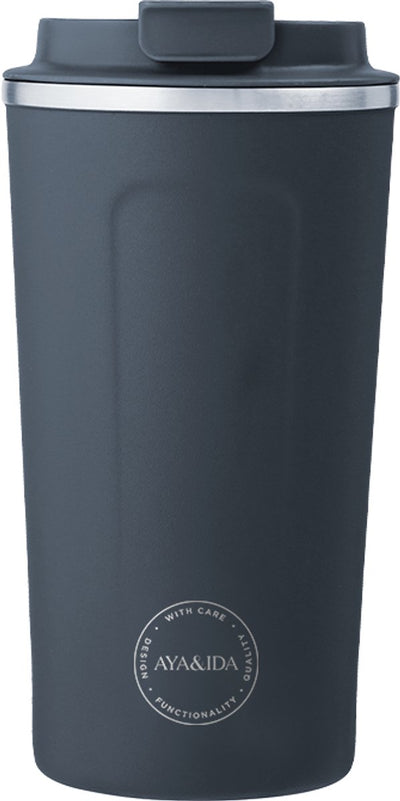 Aya ida aya ida - cup2go - koffiebeker - coffee to go - reisbeker - meenemen - 500ml - navy nieuw!