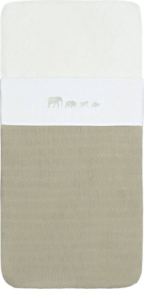 Lenzuolo lettino Jollein 120x150cm animali verde oliva