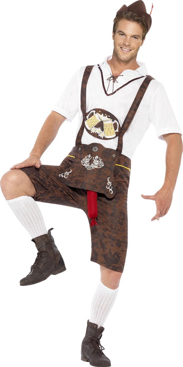 Vegaoo Divertido disfraz de Oktoberfest bávaro Lederhosen para hombre | talla m