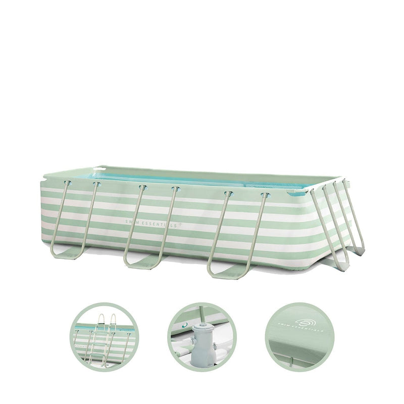 Essenza | Design bianco verde piscina 400x200x100 cm incl. Accessori