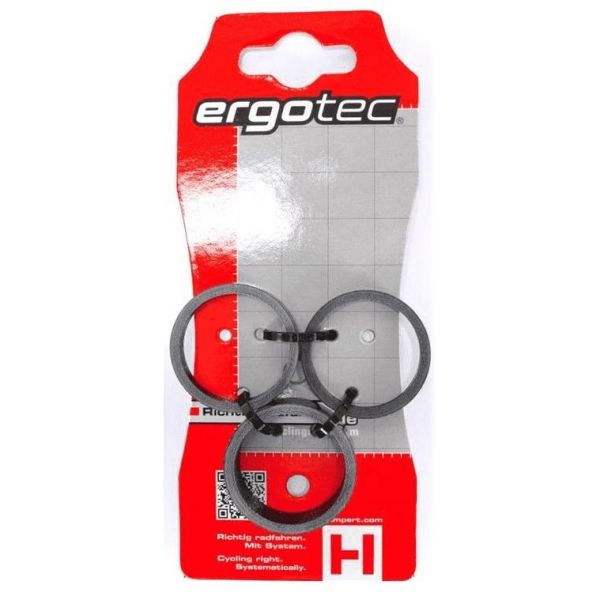 Ergotec balhoofd spacerset 1-1 8 (ø28.6) 3-delig 3 5 10mm carbon