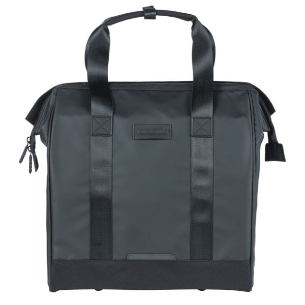 Basil borsa grand tarpaulin shopper nero mik ganci | 23 l