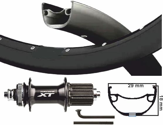 Kgs Shimano XT Wheel trasero 28 29 pulgadas (622) Negro 8-11 Velocidad CenterLock Qr interrupciones