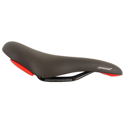 Sillín de bicicleta Selleroyal selle royal shadow+ - atlético para hombre - negro (con detalles en rojo) - embalaje de taller