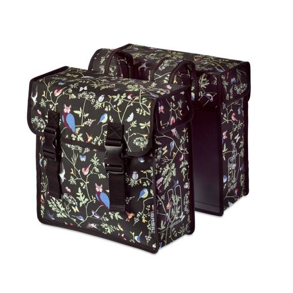 Basil Wanderlust Double black bicycle bag - Water -repellent, 35L, Universal Bridge system