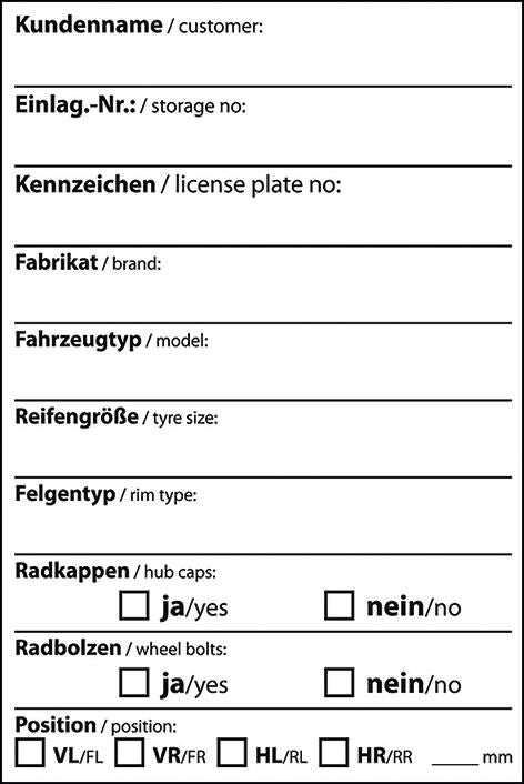 Etichettatura delle ruote Eichner Rec. .