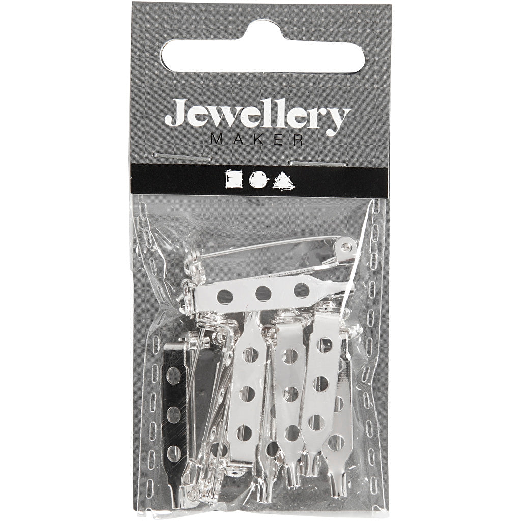 Creativ company cc brochespeld 25 mm zilver 10 stuks