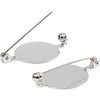 Creativ company brooch pin, d 20 mm, silver plated, 100 pieces 1 box