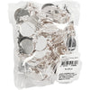 Creativ company brooch pin, d 20 mm, silver plated, 100 pieces 1 box