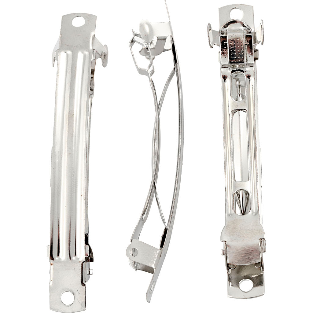 Spilla decorativa Creative Company, L: 8 cm, L: 8 mm, placcata in argento, 30 pezzi 1 scatola