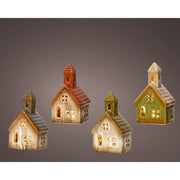 Lumineo ceramic house with LED 13x7.5x5.5cm - afbeelding 1