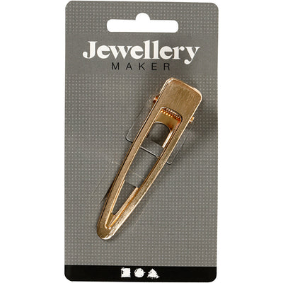 Fermagli per capelli Creativ Company, L: 75 mm, L: 16 mm, placcato oro, 1 pezzo