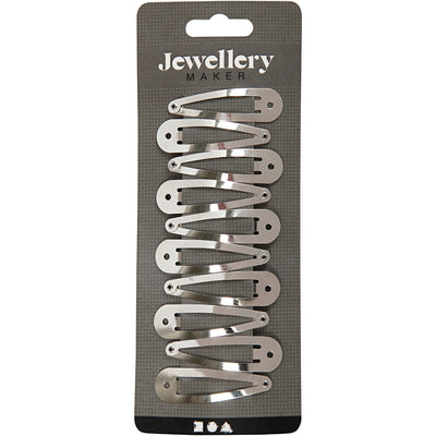 Forcina per capelli Creativ Company, l: 45 mm, l: 14 mm, placcata in argento, 10 pezzi 1 scatola