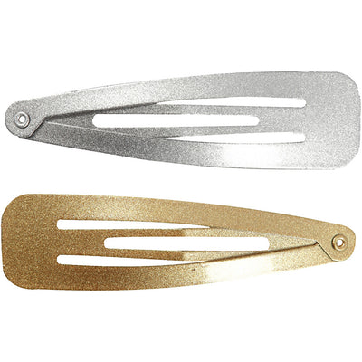 Forcina per capelli Creativ Company, L: 66 mm, L: 17 mm, oro, argento, 4 pezzi 1 scatola