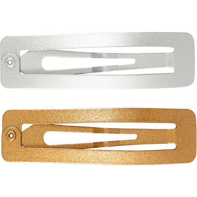 Forcina per capelli Creativ Company, L: 58 mm, L: 16 mm, oro, argento, 4 pezzi 1 scatola