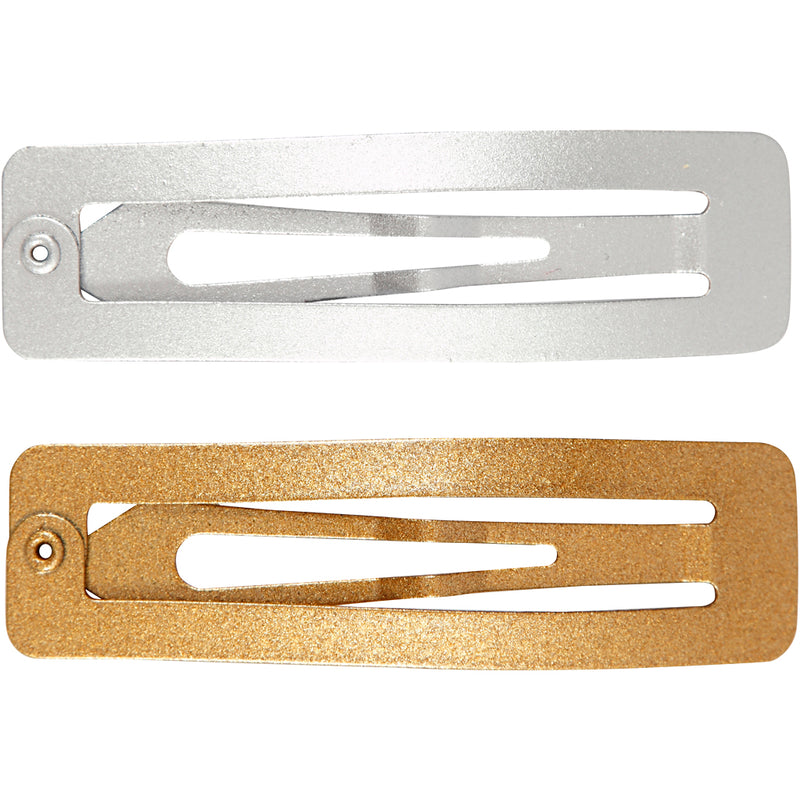 Forcina per capelli Creativ Company, L: 58 mm, L: 16 mm, oro, argento, 4 pezzi 1 scatola