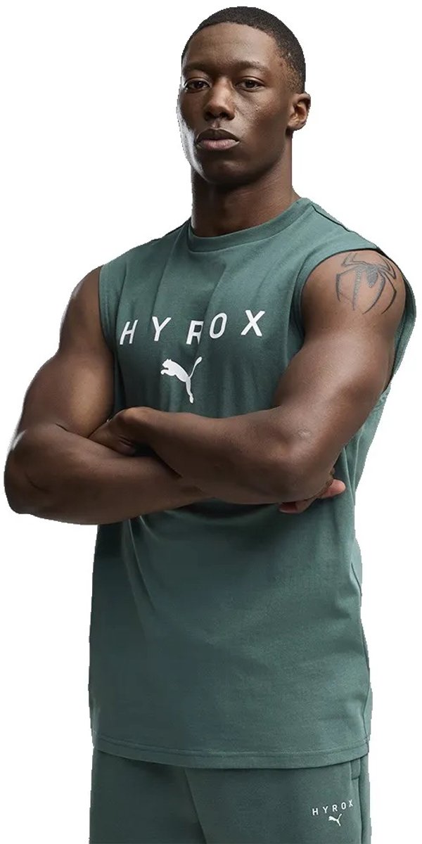 T-shirt senza maniche Puma x hyrox cutoff verde m uomo