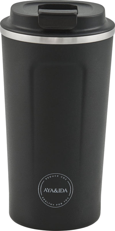 Aya ida aya ida - cup2go - thermosbeker - koffiebeker - coffee to go - reisbeker - meenemen - 500ml - matte black