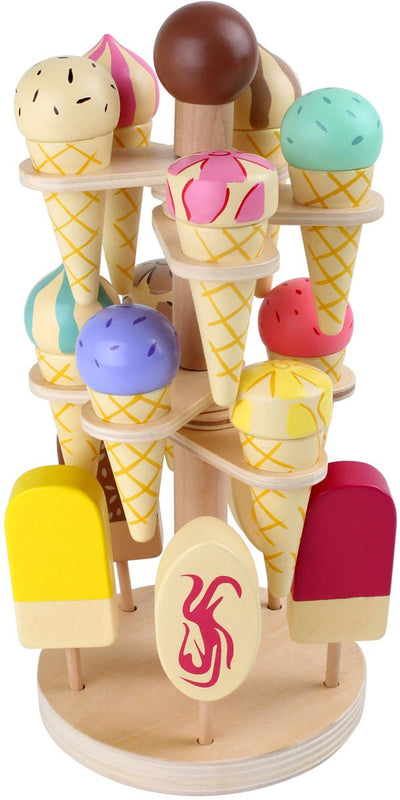 Small foot wooden playets ice creams on movable ice standard, 16dlg.