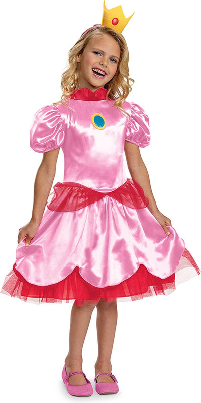 Disguise Nintendo - Super Mario Bros, Princess Peach Fancy Dress Up, Talla M (7-8 años), Niñas
