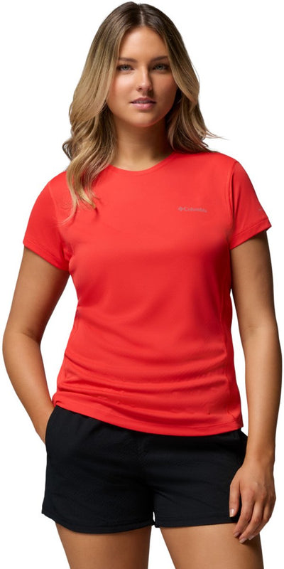 Camiseta outdoor para mujer Columbia zero rule™ light ss crew - poppy red