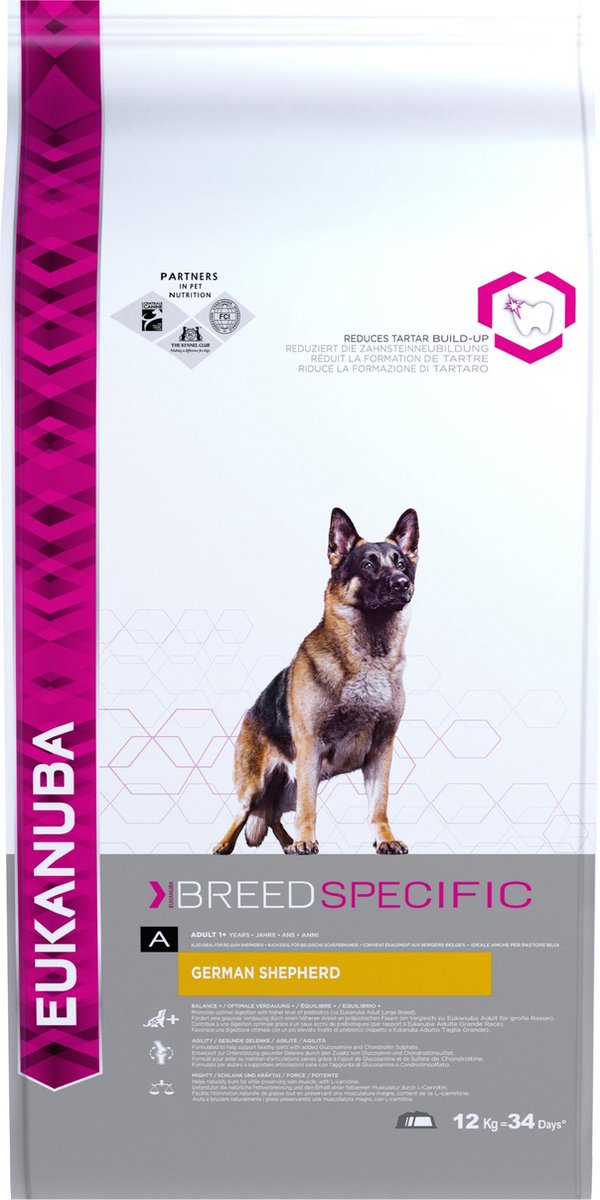 Eukanuba duitse herder - breed specific - kip - hondenvoer - 12 kg
