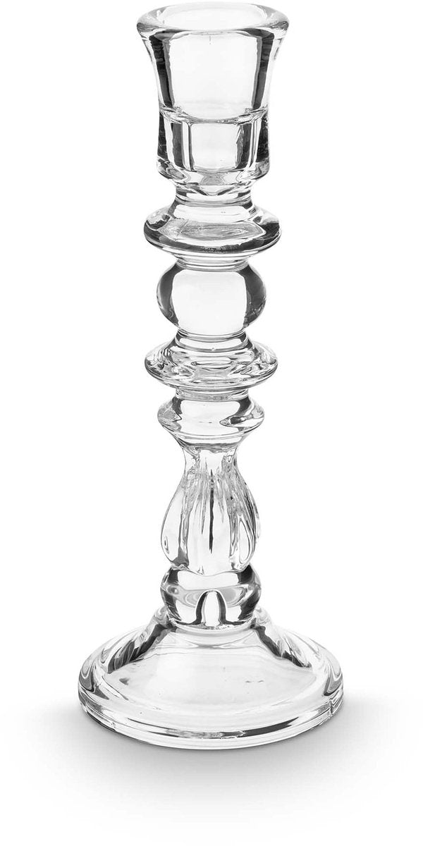 Vtwonen - kandelaar - glas - transparant - 10x26cm
