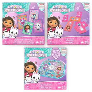 Game popup delle bambole di Spinmaster Gabby, gioco di carte, Domino's - Child's Game