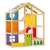 Hape Wooden 4 temporadas Dollhouse con muebles