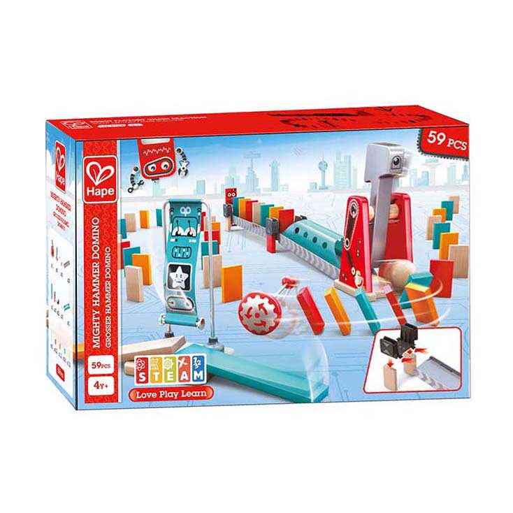 Dominó martillo Hape - 59 piezas.