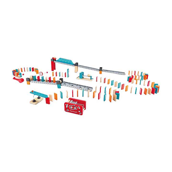 Dominó de fábrica de robots Hape - 122 piezas.