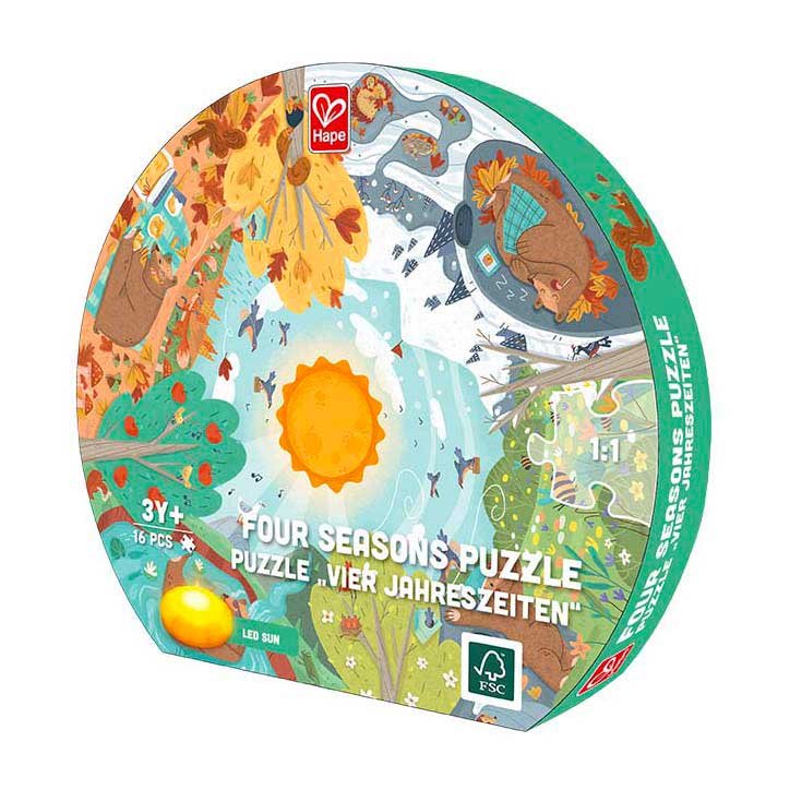 Hape four seasons puzzle with light - 16 pcs.