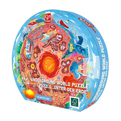 Puzzle del mondo sotterraneo Hape con luce - 36 pezzi.