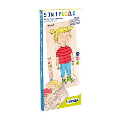 Beleduc houten lagenpuzzel meisje - 5 lagen