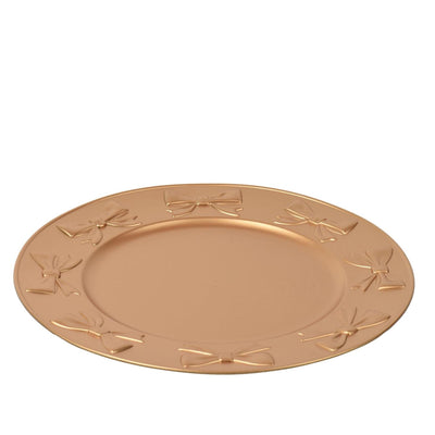 Piastra base Decoris con design a fiocco Ø 33 cm in plastica dorata