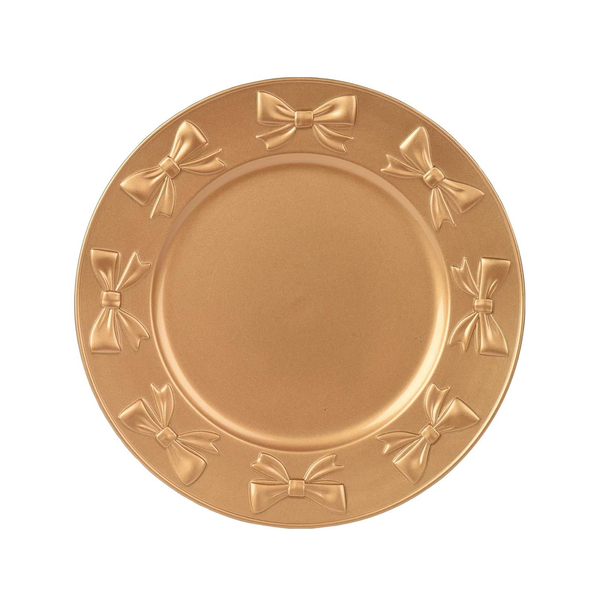 Placa base Decoris con diseño de lazo ã˜33cm plástico dorado